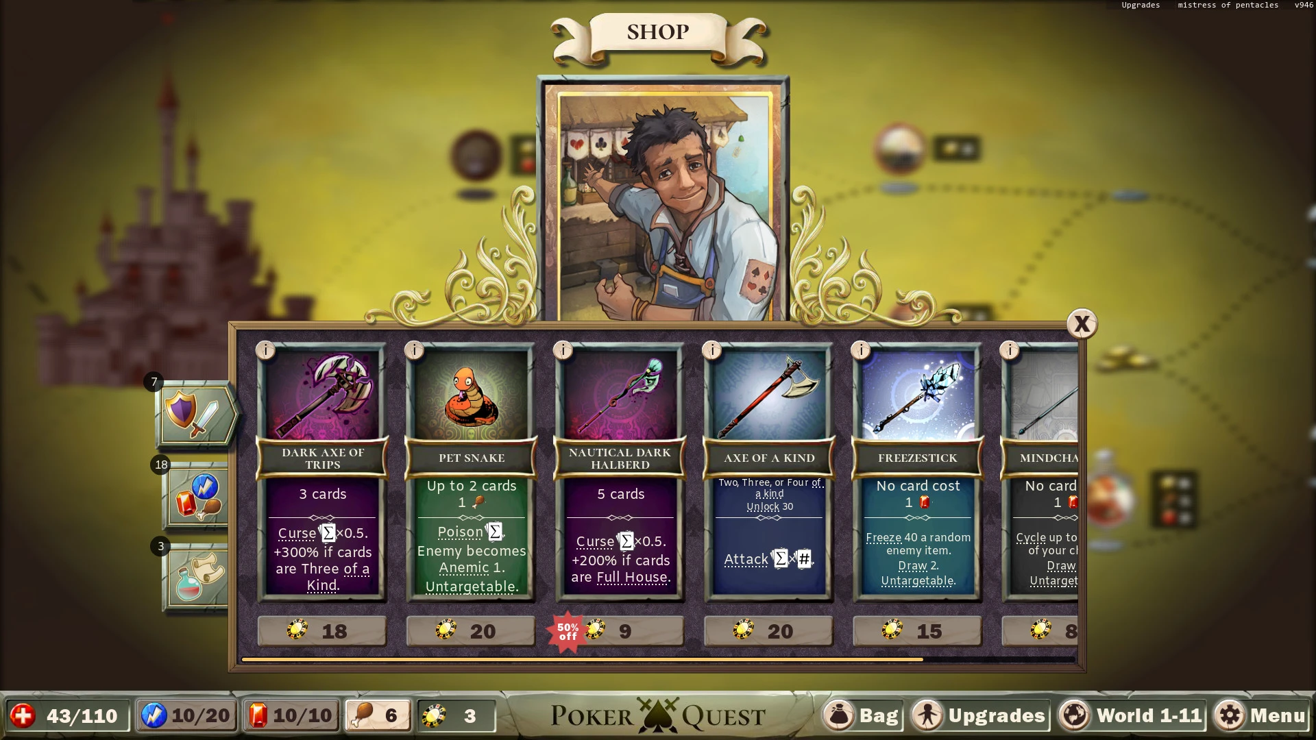 Poker Quest Screenshot of Shop